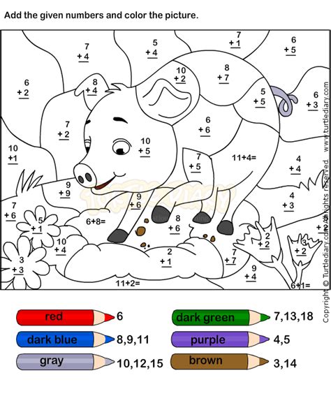 Color Addition Worksheet10 | Fun worksheets, Math coloring, Math coloring worksheets