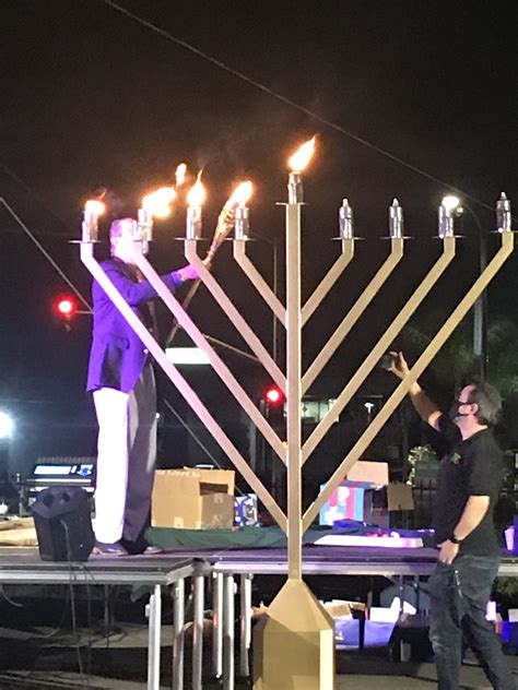 Chabad holds first-ever drive through Menorah lighting