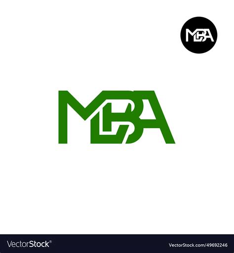 Letter mba monogram logo design Royalty Free Vector Image