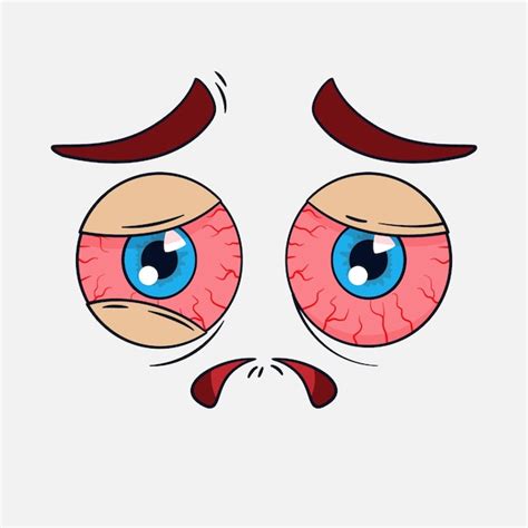 Free Vector | Hand drawn sad eyes cartoon illustration