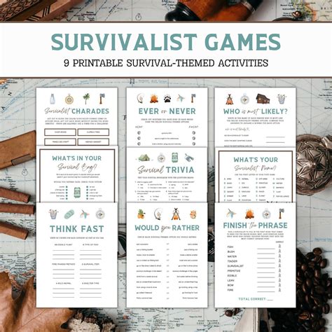 Survivalist Printable Games, Survivalist Party, Bushcraft Printables ...