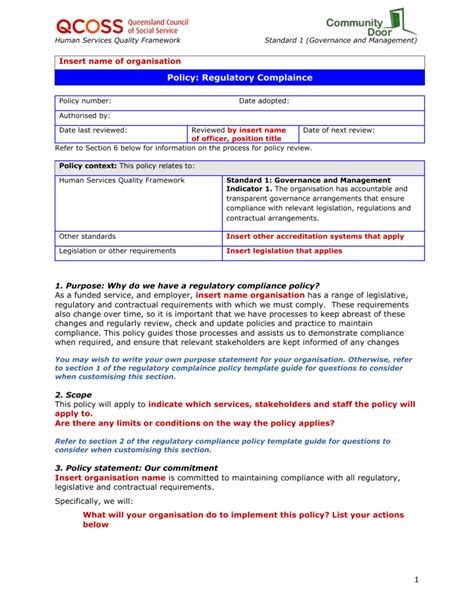 Compliance Statement Template | TUTORE.ORG - Master of Documents