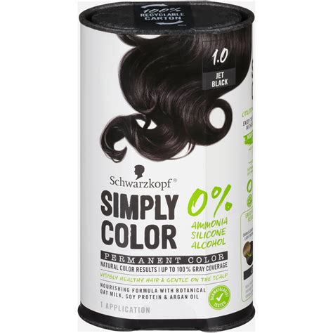 Schwarzkopf Simply Color Permanent Hair Color, 1.0 Jet Black - Walmart.com - Walmart.com