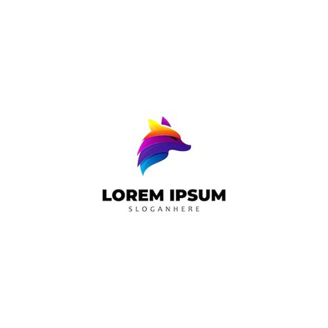 Premium Vector | Modern logo fox colorful