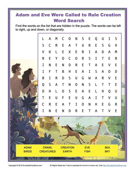 Adam And Eve Bible Worksheets