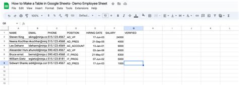 How to Make a Google Spreadsheet Table (Step By Step Guide)