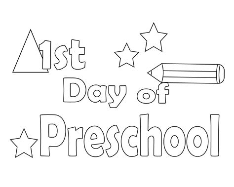 First Day Of Preschool Coloring Pages | Careersplay | Preschool coloring pages, Free preschool ...