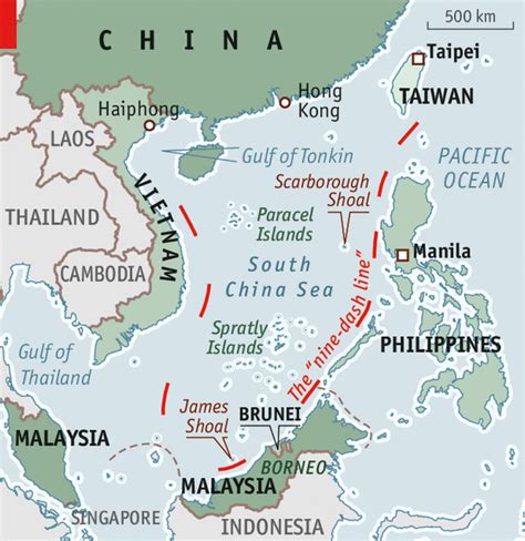 Ten-Dash Line, Nine-Dash Line and Overlapping Claims in the South China Sea - PMF IAS