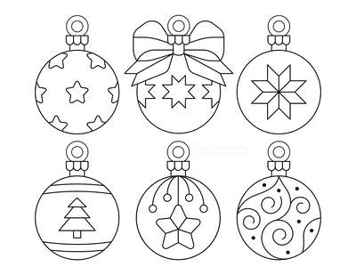 Printable Christmas Ornaments, Coloring Pages, & Blank Templates | Christmas ornament template ...