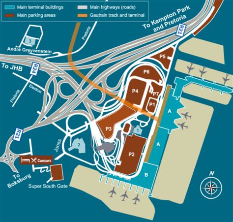 OR Tambo International airport parking map - OR Tambo International Airport | Johannesburg Airport