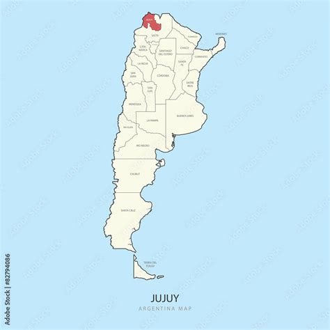 Jujuy Argentina Map Region Province Vector Illustration Stock Vector | Adobe Stock