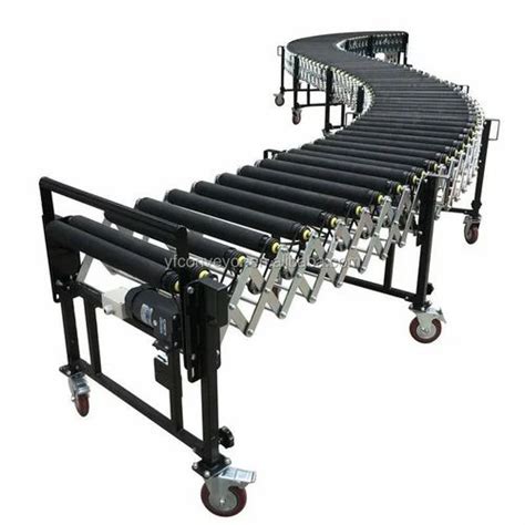 Mild Steel Powered Expandable Roller Conveyor, Roller Diameter: 55mm ...