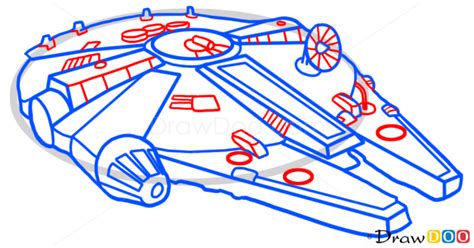 How to Draw Millennium Falcon, Star Wars, Spaceships