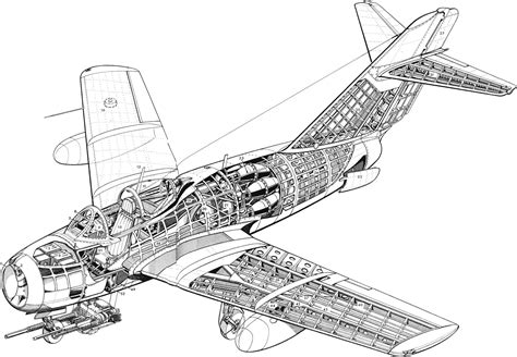 Mikoyan-Gurevich MiG-15 Cutaway Drawing in High quality