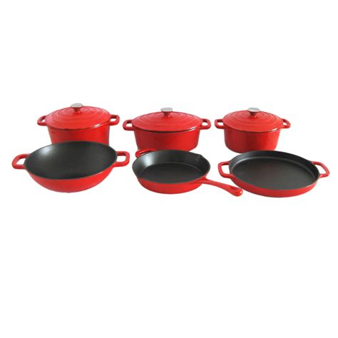 6PCS Enamel Cast Iron Cookware Set for Kitchen - China Cast Iron ...