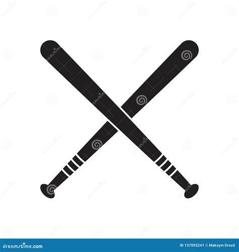 Baseball Crossed Bats Vector Illustration, Isolated Icon Stock ...