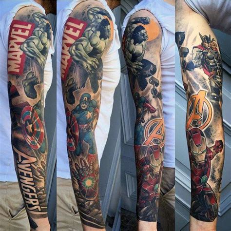 Guys Marvel Avengers Full Sleeve Tattoos | Full sleeve tattoos, Marvel tattoos, Marvel tattoo sleeve