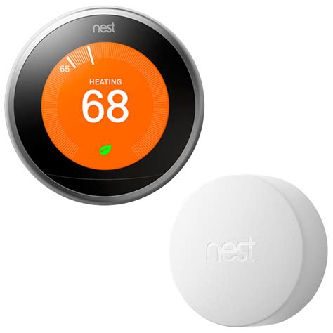 Nest Learning Thermostat (3rd Gen, Stainless Steel) w/ Nest Temperature Sensor 641022235119 | eBay