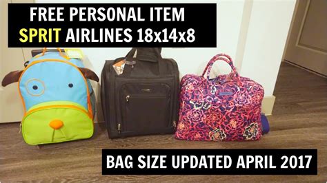 FREE PERSONAL BAG SPIRIT AIRLINES - APRIL 2017 - 18x14x8 - YouTube