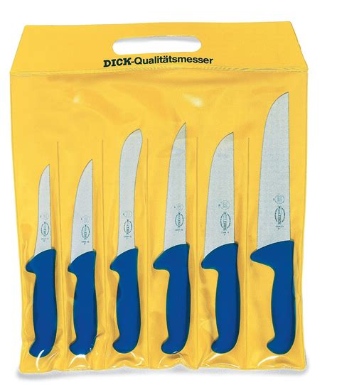 DICK Butcher 6-piece Knife Set with blue handles