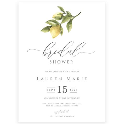 Lemon Bridal Shower Invitation | Forever Your Prints