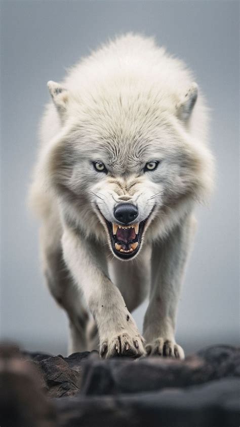 Angry White Wolf Hd