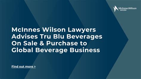 McInnes Wilson Lawyers Advises Tru Blu Beverages - McInnes Wilson Lawyers