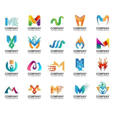 letter m logo set, business identity icons, abstract letter m logo collection Premium Vector ...