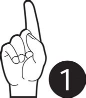 sign language number 1 - Clip Art Library