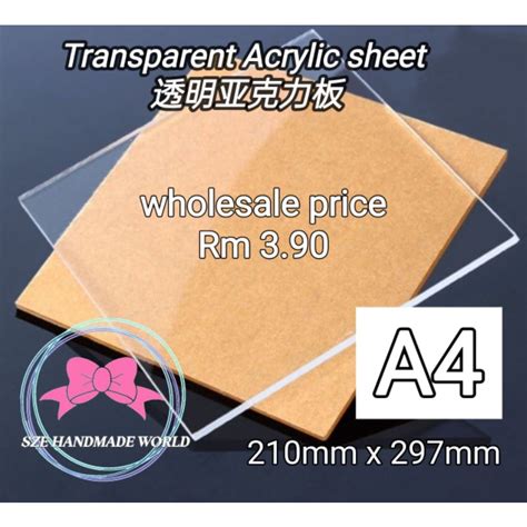 Acrylic sheet size ( A4 )2mm x 210mm x 297mm | Shopee Malaysia