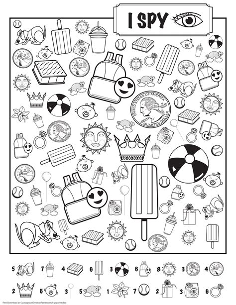 I Spy Printable - Courageous Christian Father | Coloring pages, I spy, Christian printables