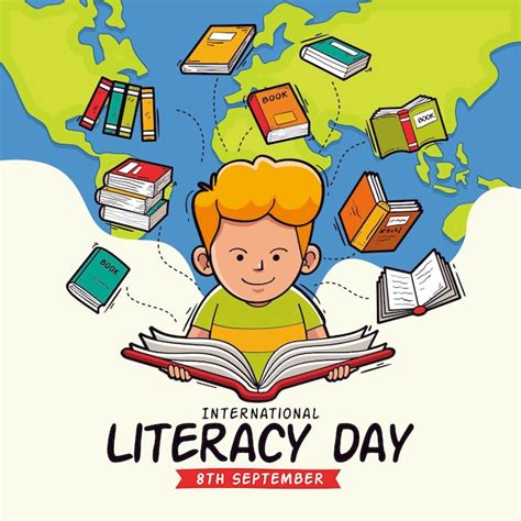 Free Vector | Hand drawn international literacy day concept