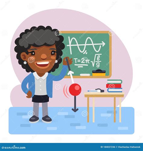 Cartoon Physics Teacher stock vector. Illustration of girl - 184037236