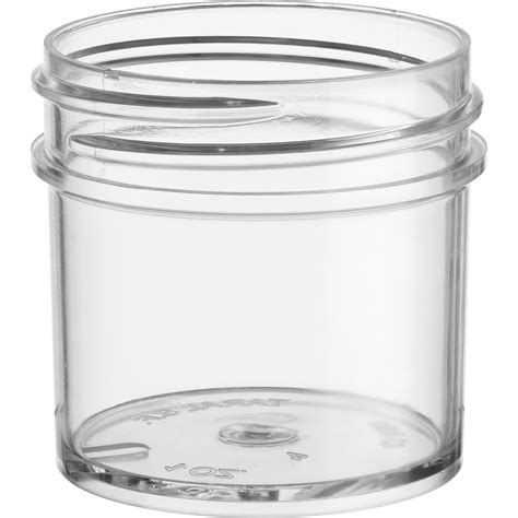 1 oz. Clear PS Plastic Jar, Straight Sided, 43mm 43-400