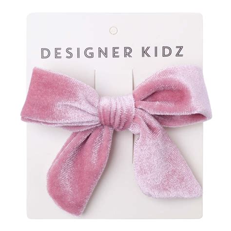 Designer Kidz Velvet Bow Hair Clip - Pink | Baby Hair Clips | Baby ...