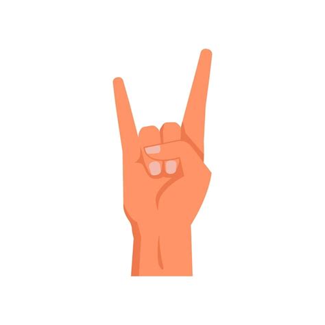 Premium Vector | Sign of horns demonstrating hand gesture