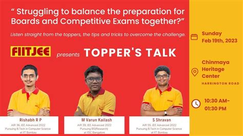 Toppers Talk - How JEE/NEET Toppers of Tamil Nadu achieved success in ...