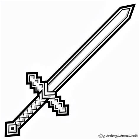 Minecraft Sword Coloring Pages - Free & Printable!