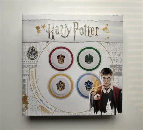 HARRY POTTER HOGWARTS House Crests Ceramic Dinner Plate Set 4"x10.5" Plates NEW $32.99 - PicClick