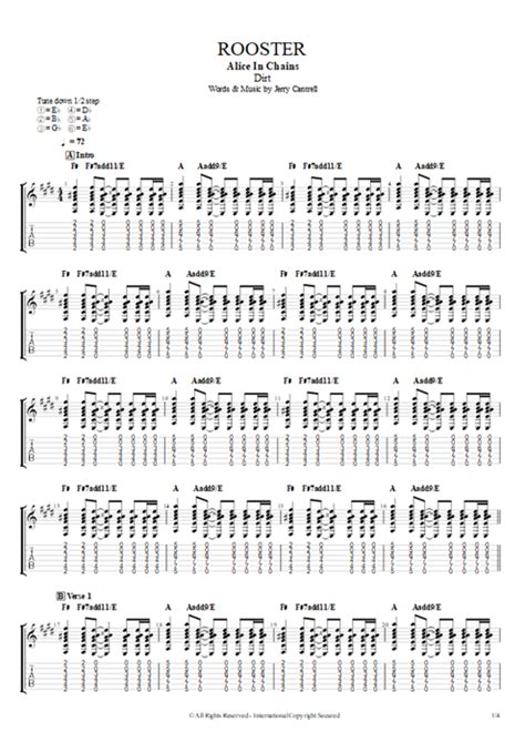 Rooster Tab by Alice in Chains (Guitar Pro) - Full Score | mySongBook