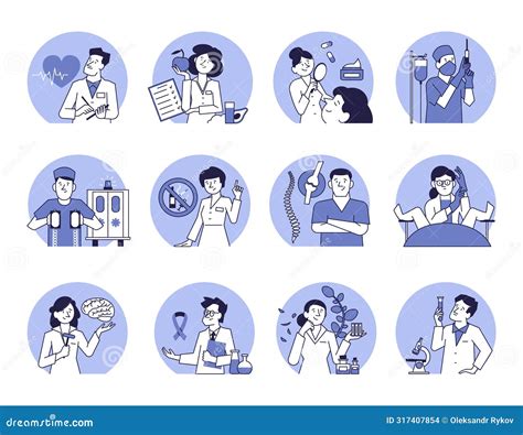 A Set of Doctors of Different Specialties. Stock Vector - Illustration ...