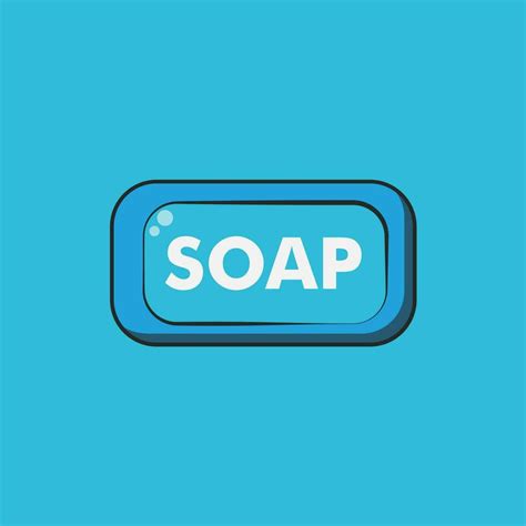 Soap bar flat design blue color with on a blue background 34987161 Vector Art at Vecteezy