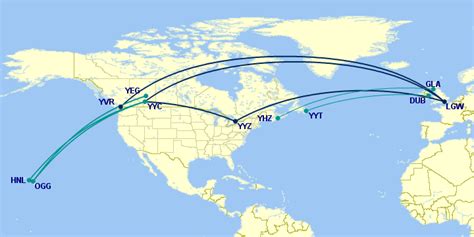 WestJet 767 (and European 737) Routes (6 May 2017) - Featured Map - Great Circle Mapper