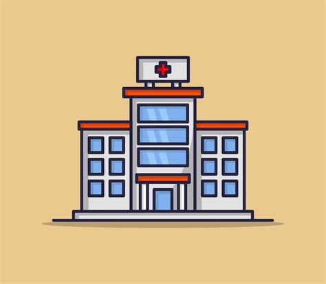 Hospital ilustrado en estilo de dibujos animados | Vector Premium