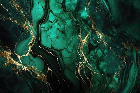 Dark Green and Gold Marble Background