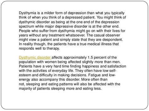 What you should know about dysthymic disorder