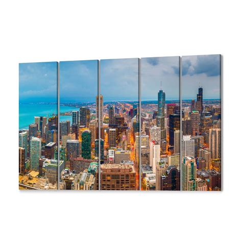 Chicago Skyline Canvas Chicago Canvas Wall Art Illinois | Etsy