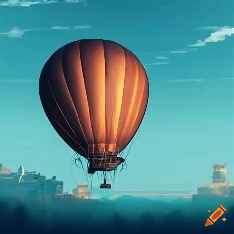 Steampunk airship flying over neo-victorian city on Craiyon