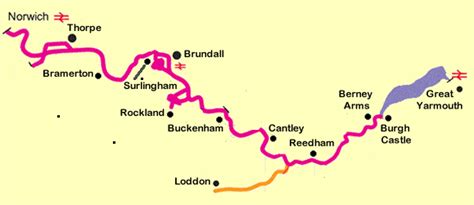 Norfolk Broads Boat Hire map of Brundall