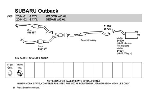 Walker® 54601 - Subaru Outback 2004 Quiet-Flow™ SS Muffler Assembly